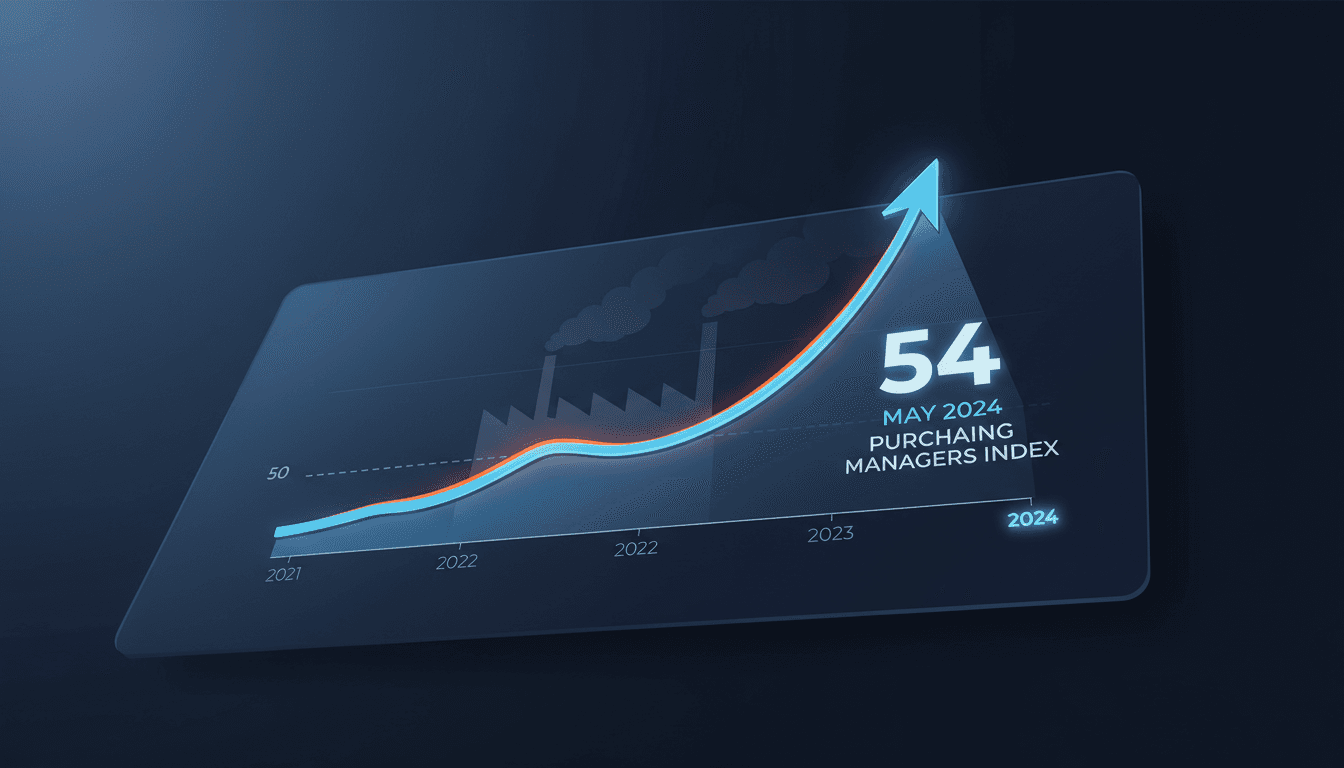 Graph showing the rise of U.S. manufacturing activity and purchasing managers index.