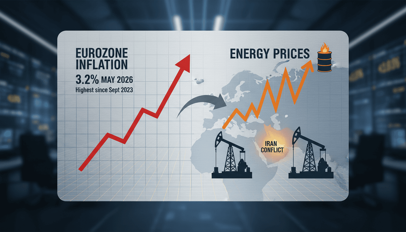 Graph showing Eurozone inflation trends and energy price impacts