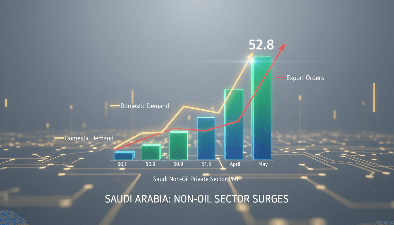 Graph showing the growth of Saudi Arabia's non-oil private sector in May 2026.