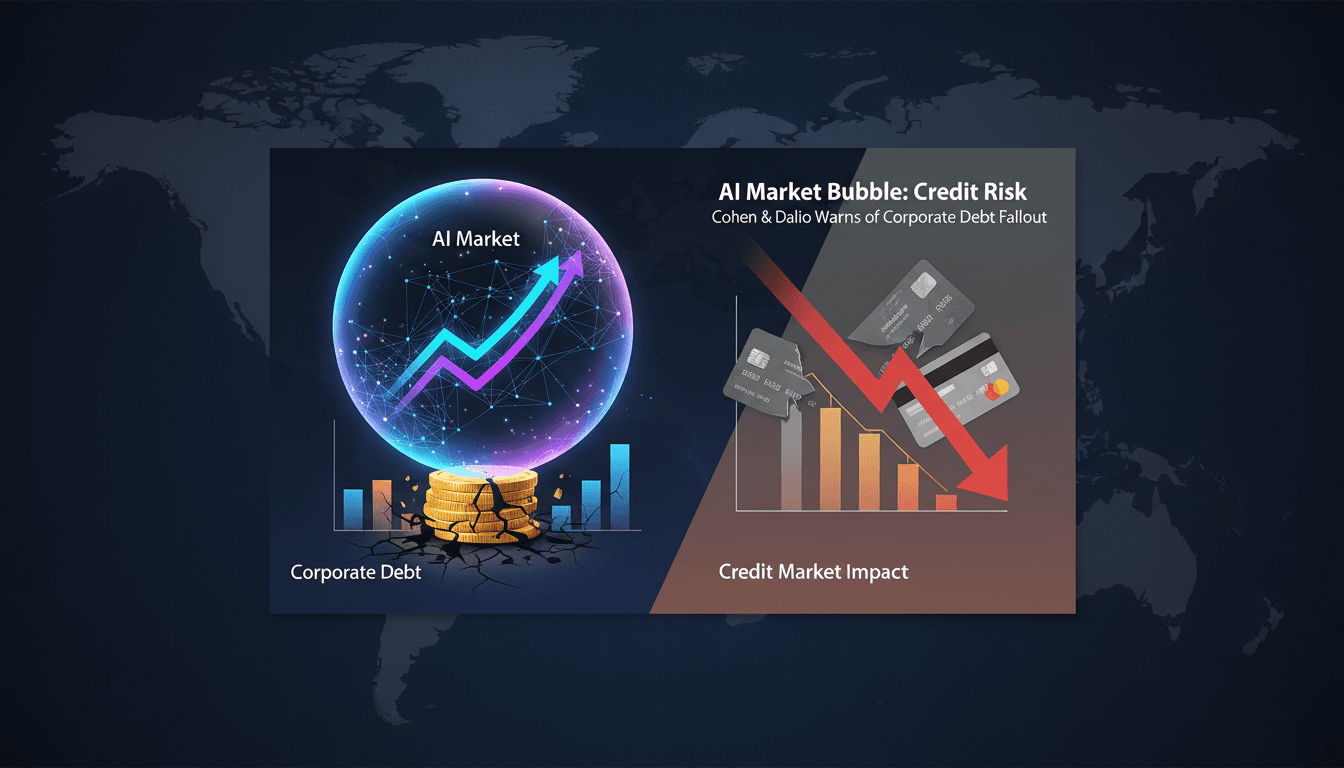 Illustration of AI market bubble effects on corporate debt