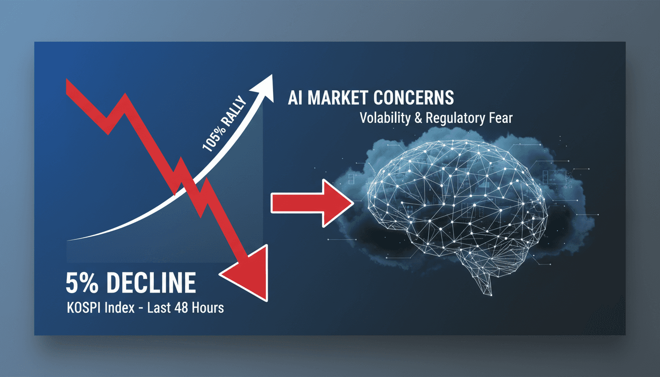 Graph showing KOSPI index decline and AI market impact