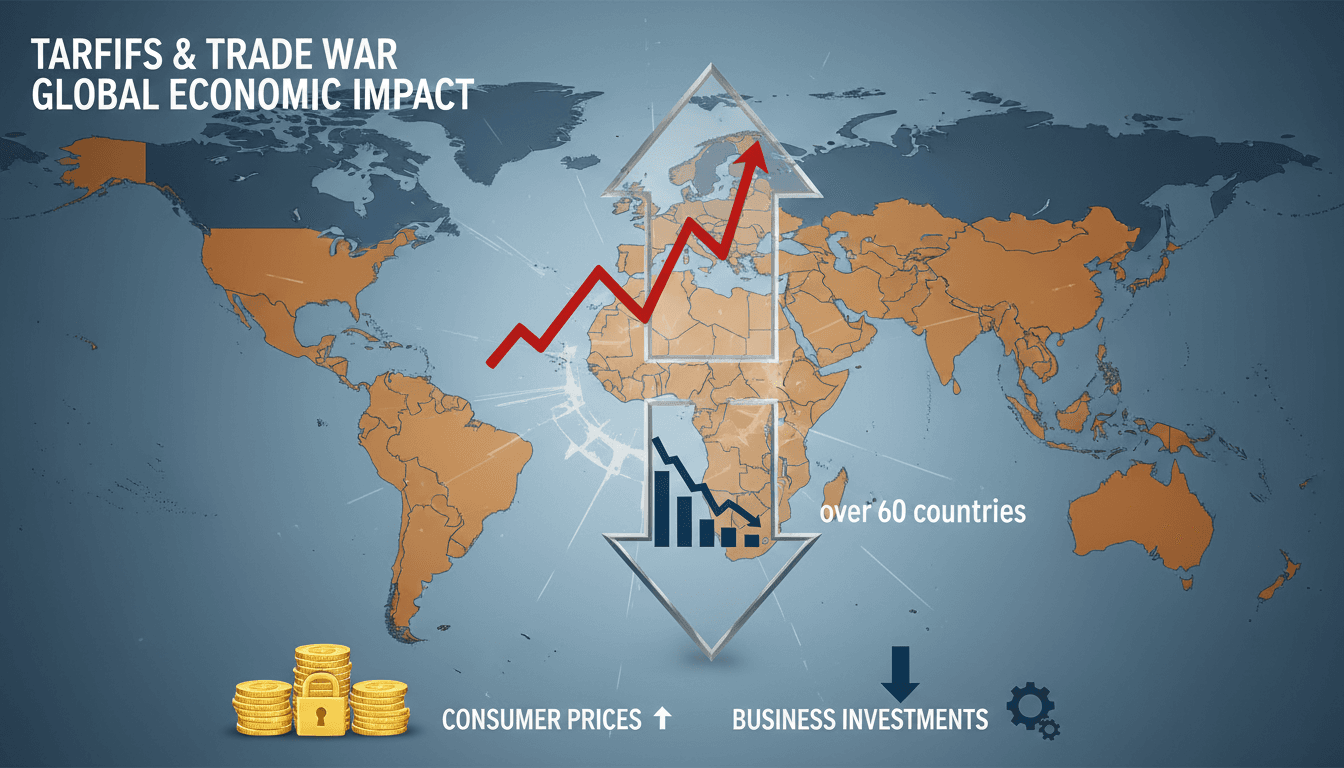 A graphic representation of tariffs and their economic impact on trade relations.