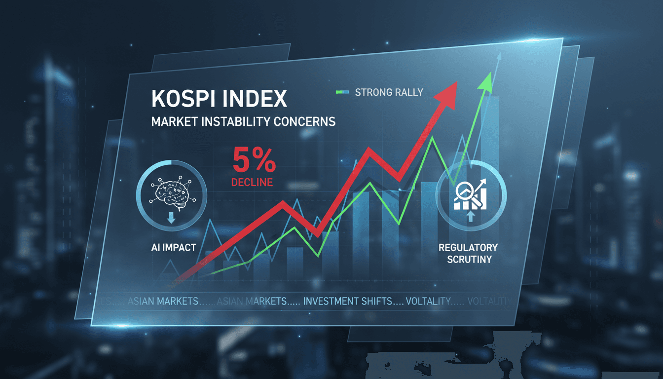 KOSPI index graph showing recent decline and market trends