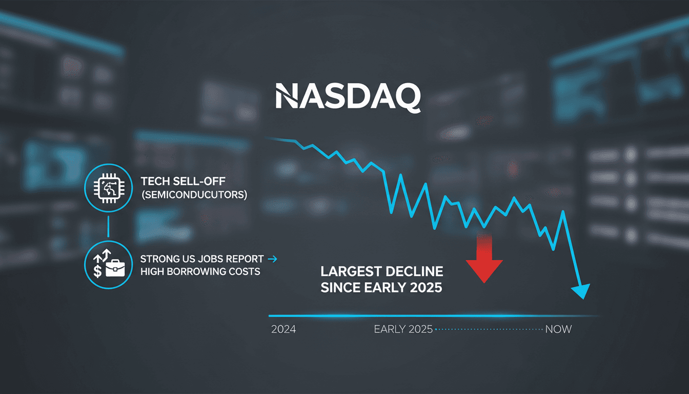 Nasdaq stock market decline analysis with economic indicators
