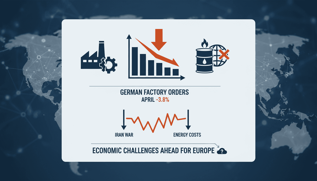 Graph showing the decline in German factory orders and its economic implications.