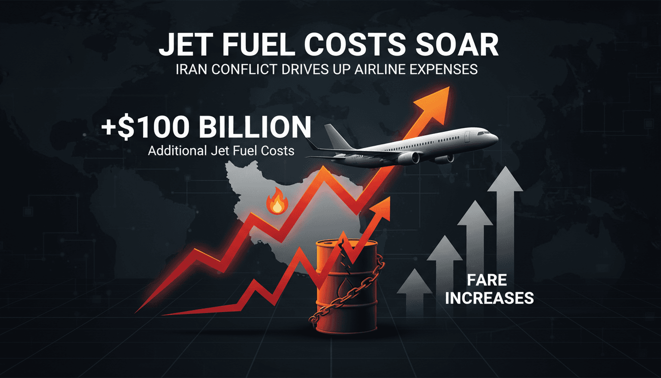 Airlines facing rising jet fuel costs due to geopolitical tensions in Iran.