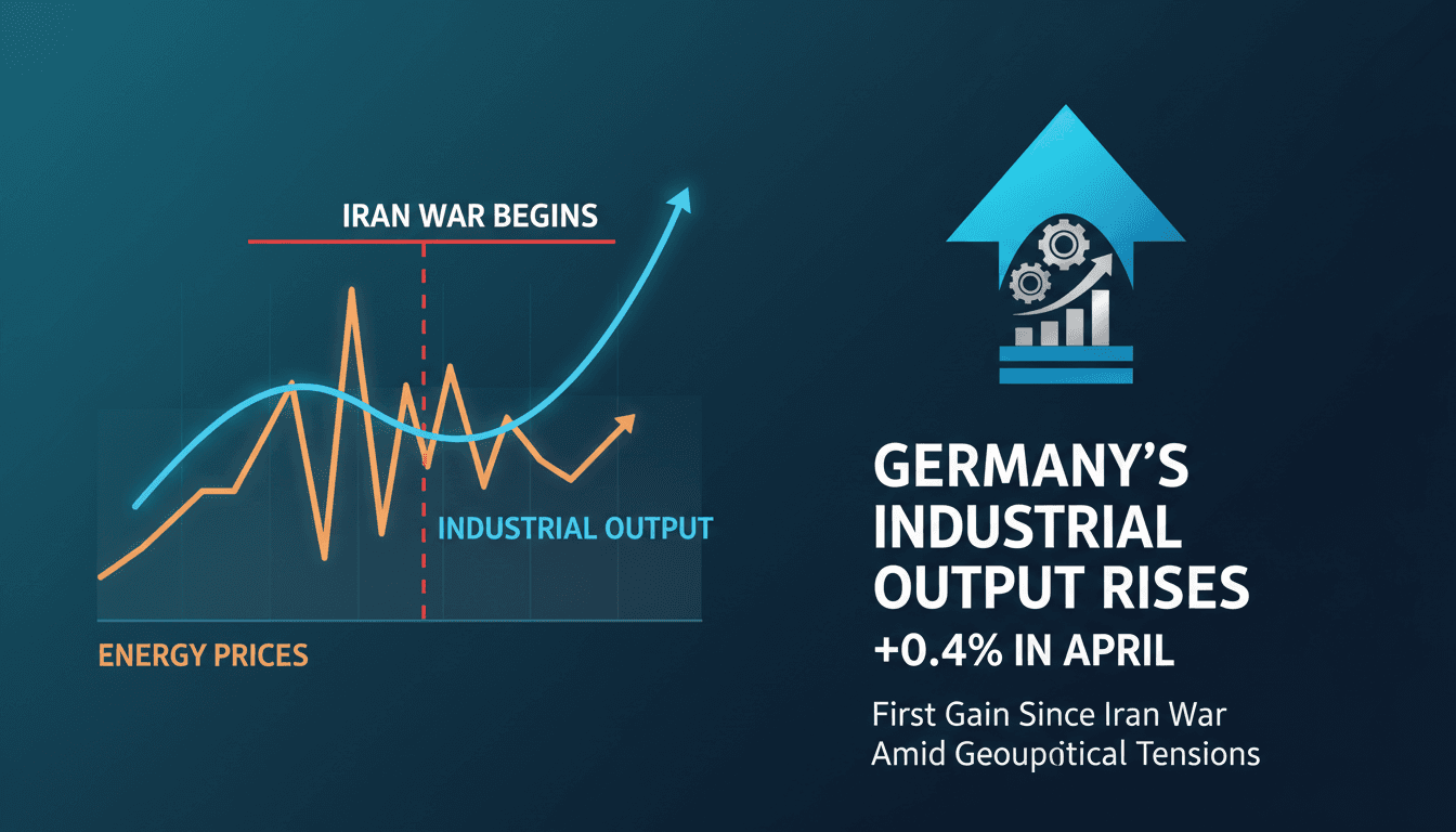 Graph showing Germany's industrial output trends amid geopolitical tensions.