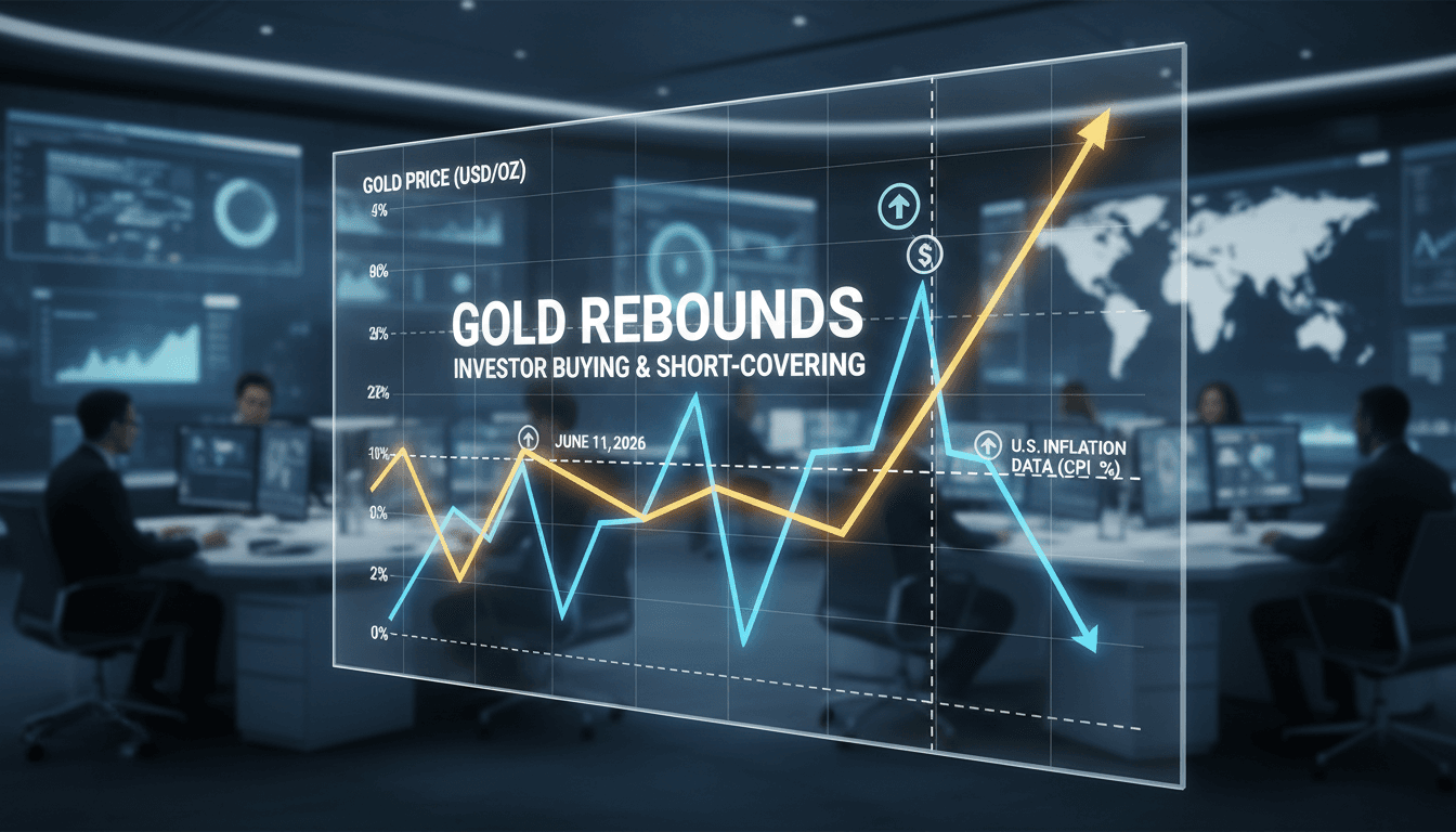 Gold bars with fluctuating price graphs in the background.