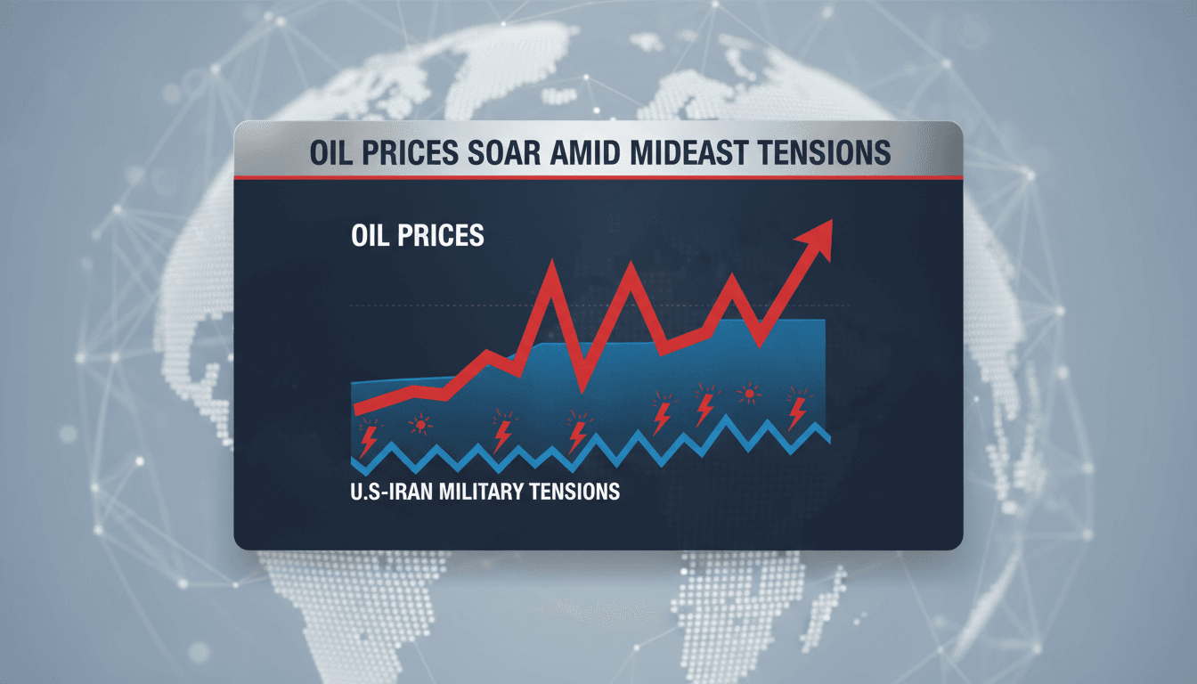 Graph showing the rise in oil prices amid U.S.-Iran military tensions