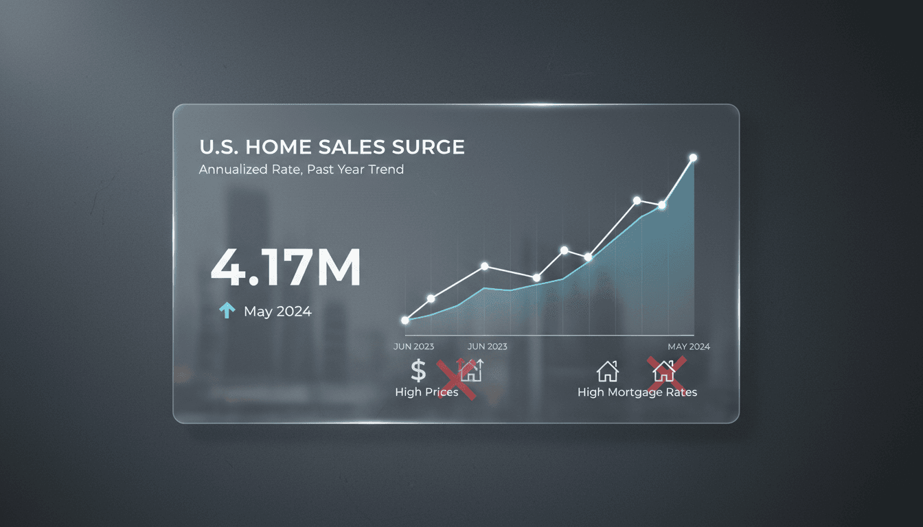 Graph showing the increase in U.S. existing-home sales in May 2026.