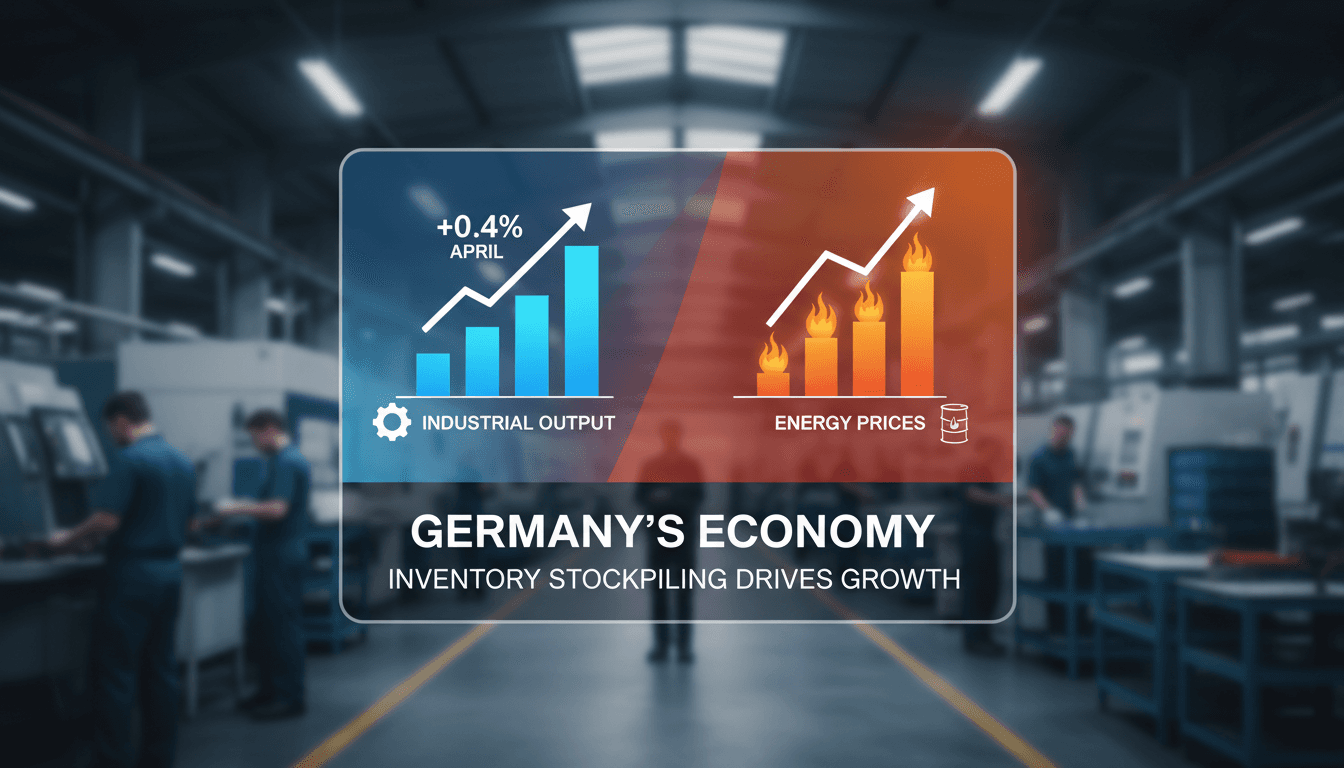 Graph showing Germany's industrial output increase in April 2026