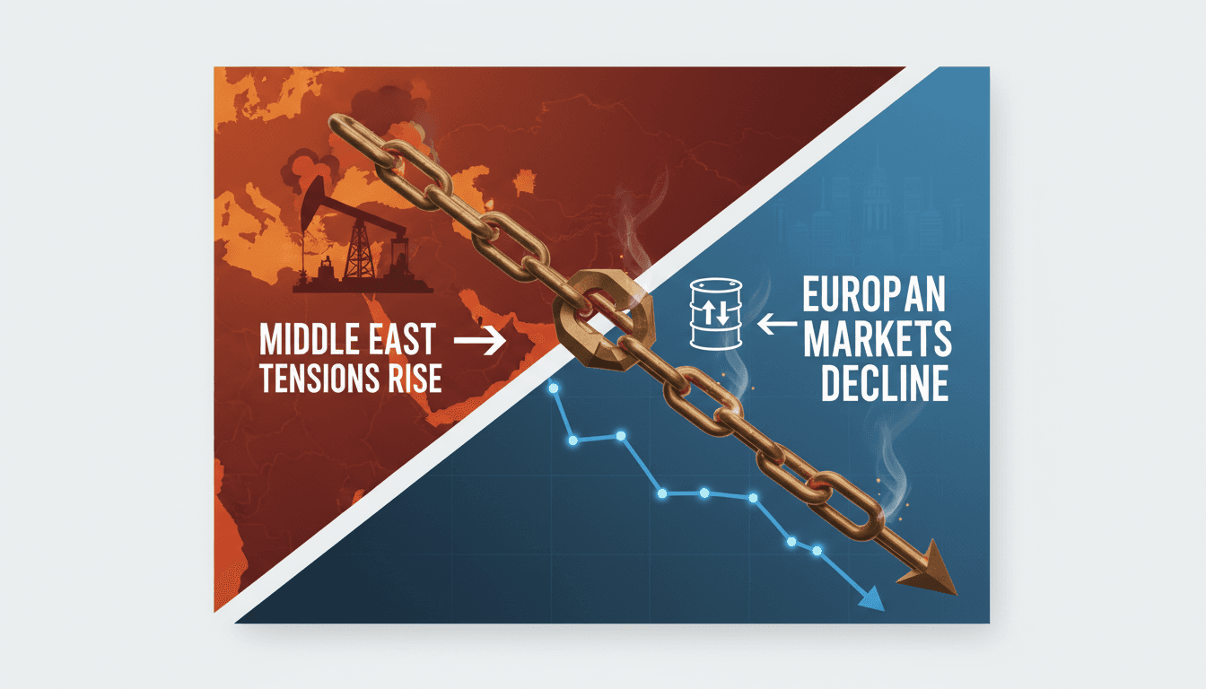 European stock market decline due to geopolitical tensions in the Middle East.