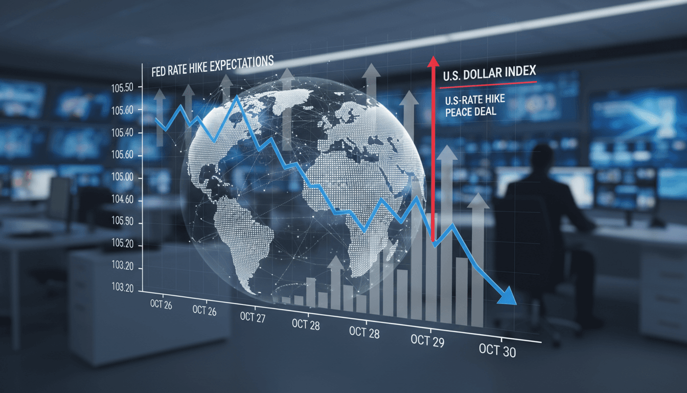 U.S. dollar index chart showing recent declines after geopolitical events.