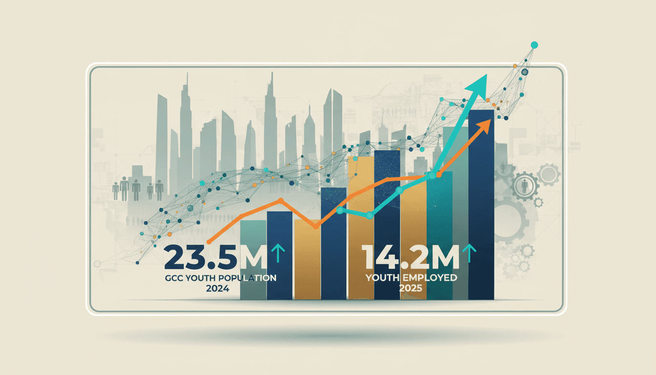 Infographic showing GCC youth population and employment trends