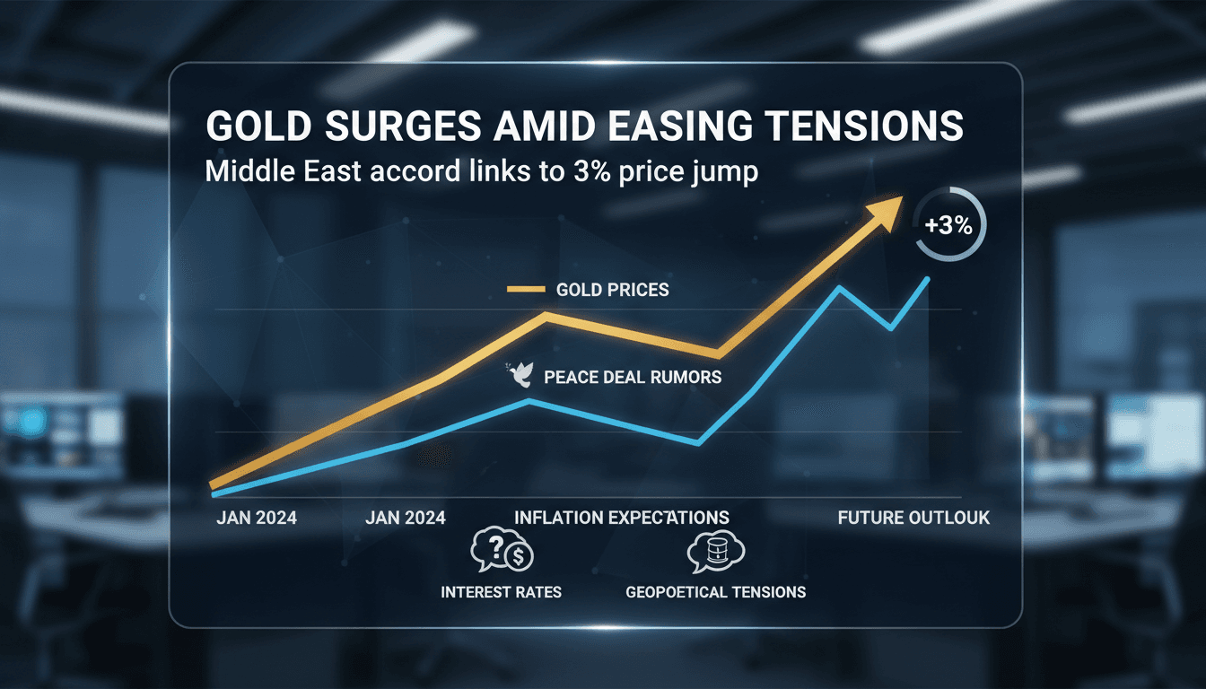 Gold prices rise 3% amid easing inflation fears linked to Middle East conflict
