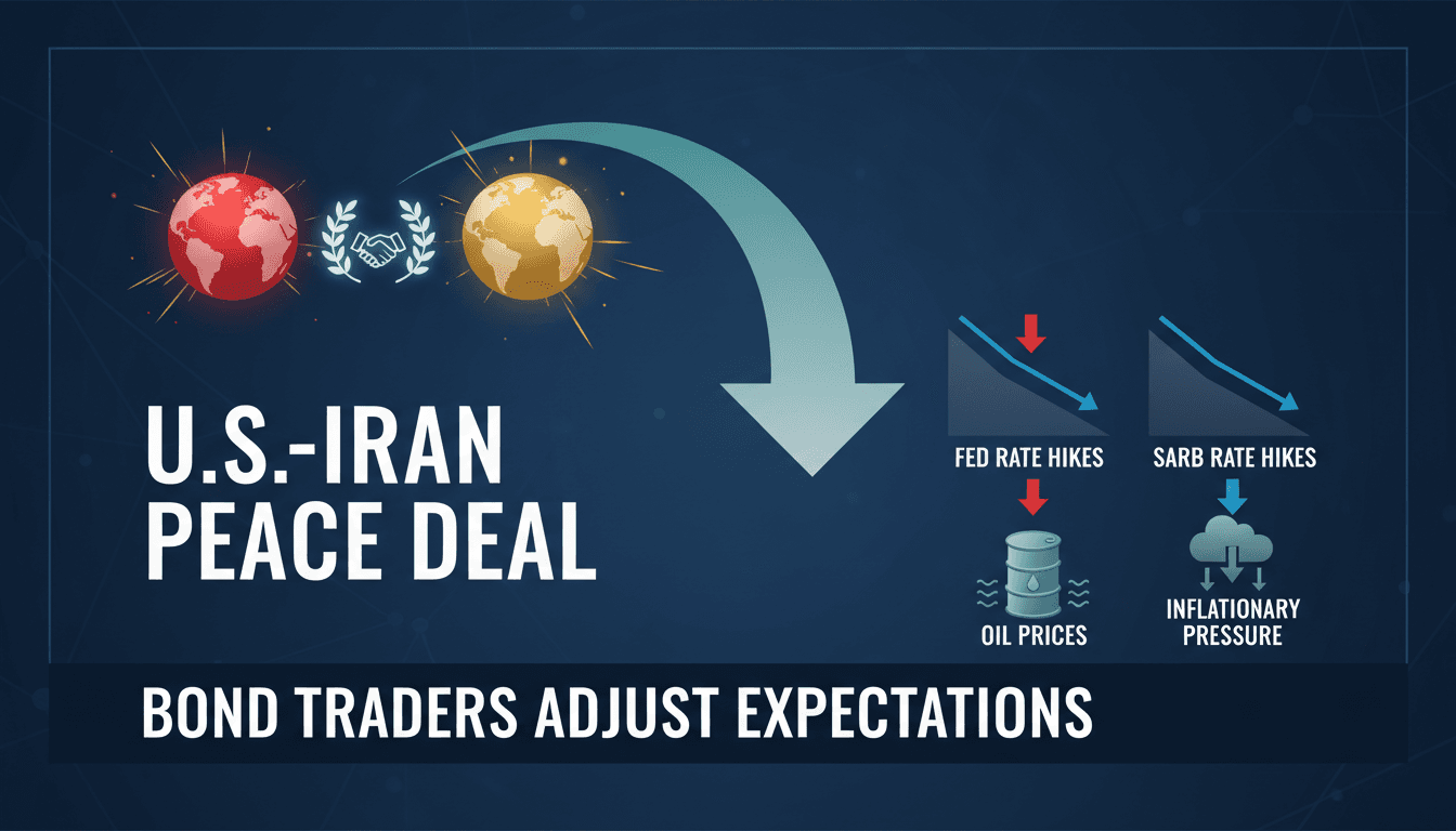 Bond traders reacting to interest rate changes following geopolitical developments.