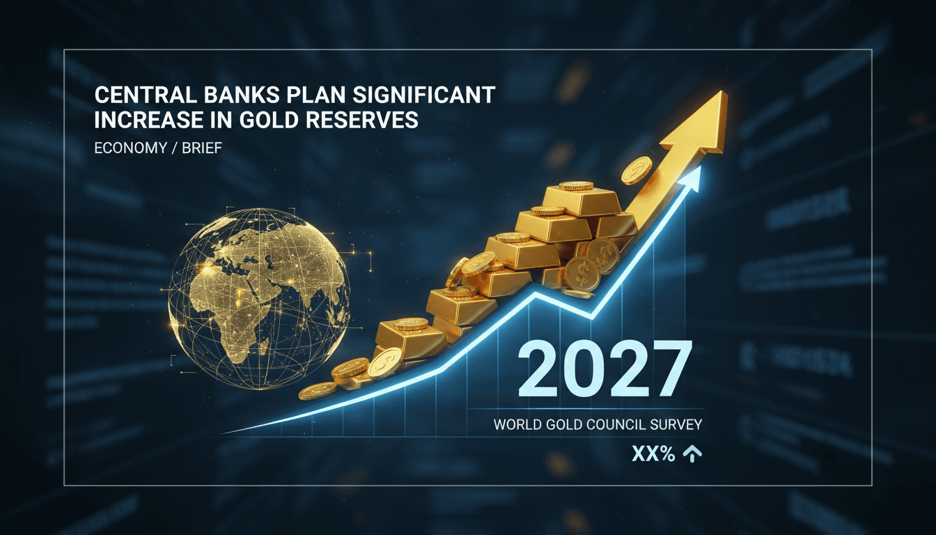 Central banks increasing gold reserves by 2027 amid economic uncertainty.