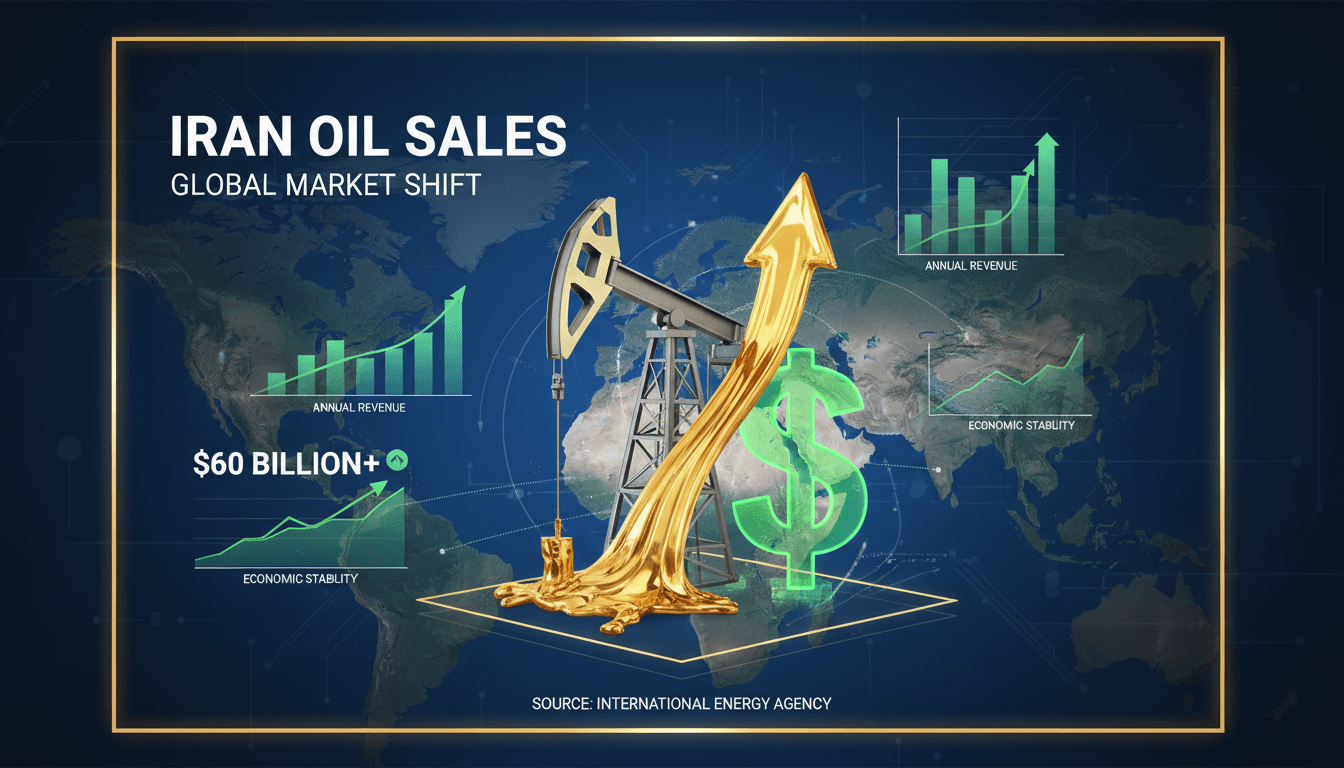 Iran and US flags with oil barrels symbolizing the new agreement