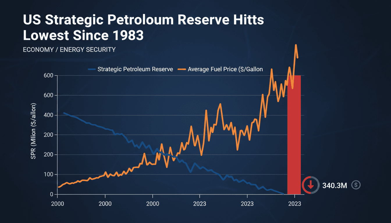US Strategic Petroleum Reserve hits lowest level since 1983