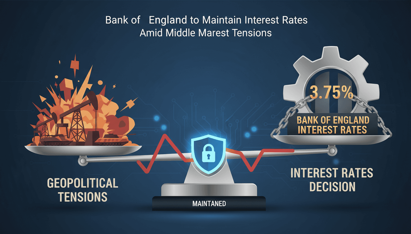 Bank of England building with financial graphs overlay