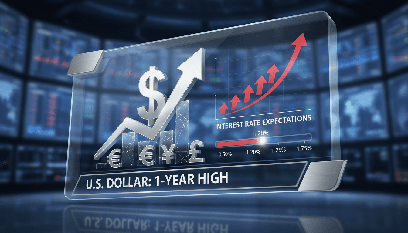 U.S. dollar symbol with a rising graph indicating interest rate expectations