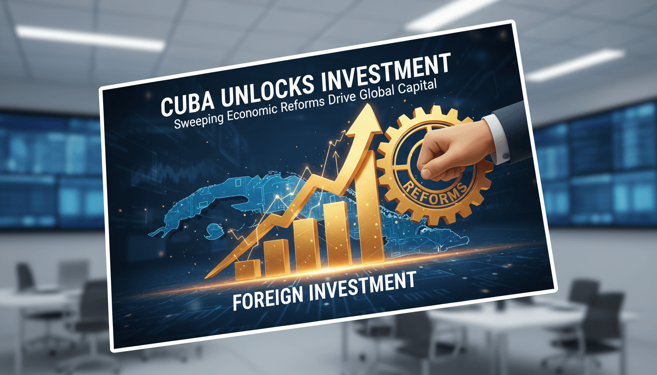 Cuban government officials discussing economic reforms to attract investment.