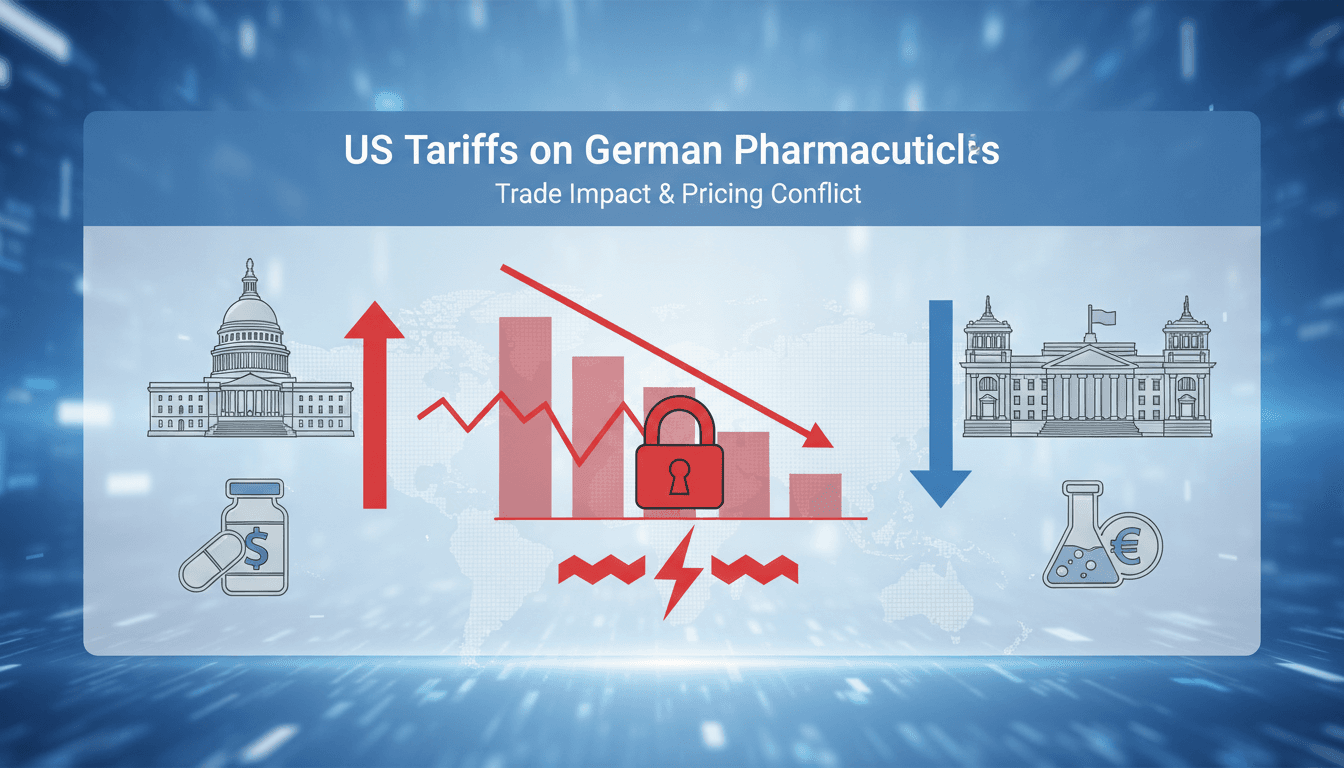U.S. flag and German flag symbolizing trade relations in pharmaceuticals