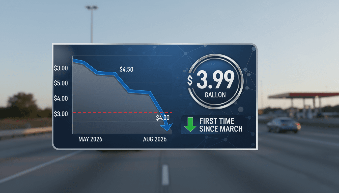 U.S. gas prices drop below $4 a gallon for the first time since March