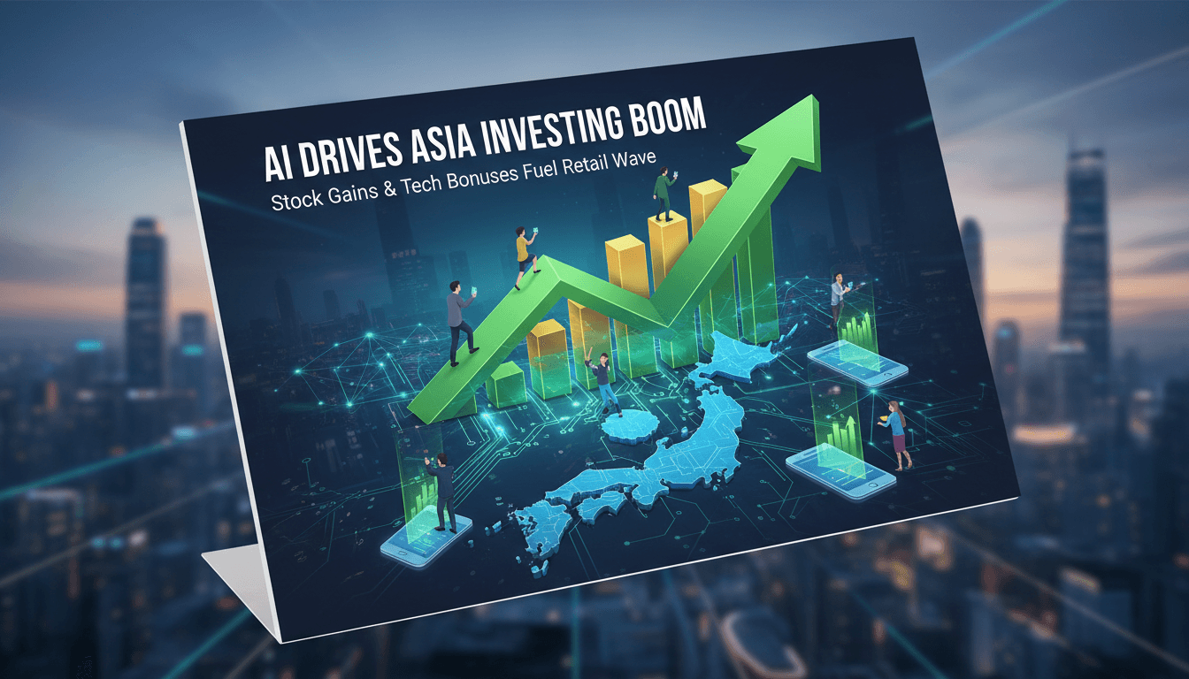 A graphic illustrating the rise of retail investing in Asia due to AI companies.