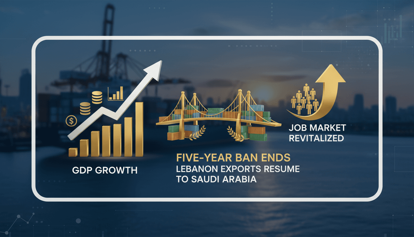 Lebanese officials celebrate the resumption of exports to Saudi Arabia.