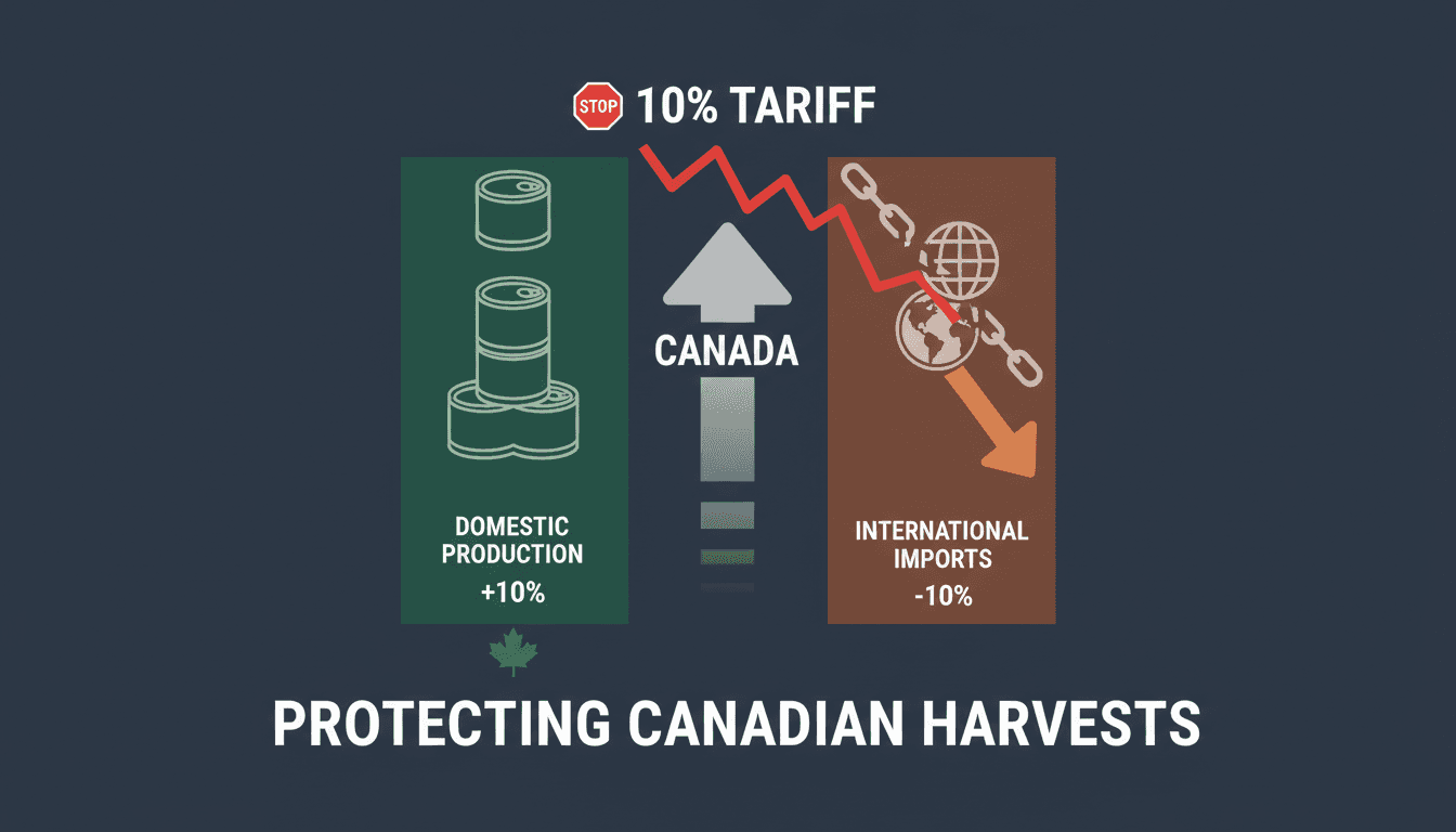 Canada imposes 10% tariff on canned vegetable imports to protect domestic agriculture