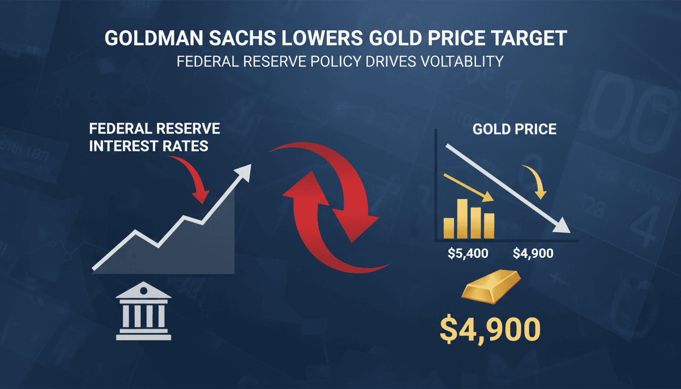 Goldman Sachs lowers year-end gold price target to $4,900 amid Federal Reserve's interest rate policy