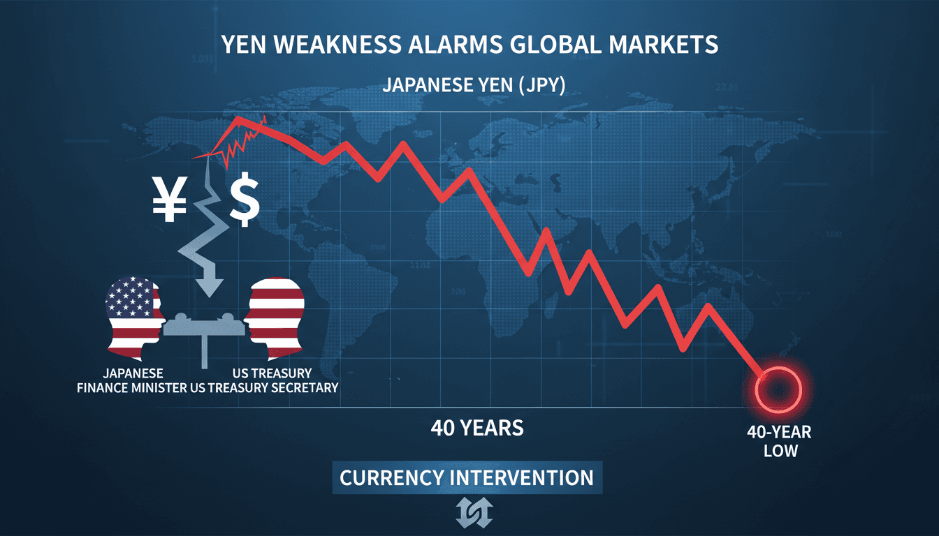 Japanese Finance Minister and US Treasury Secretary discussing currency concerns.