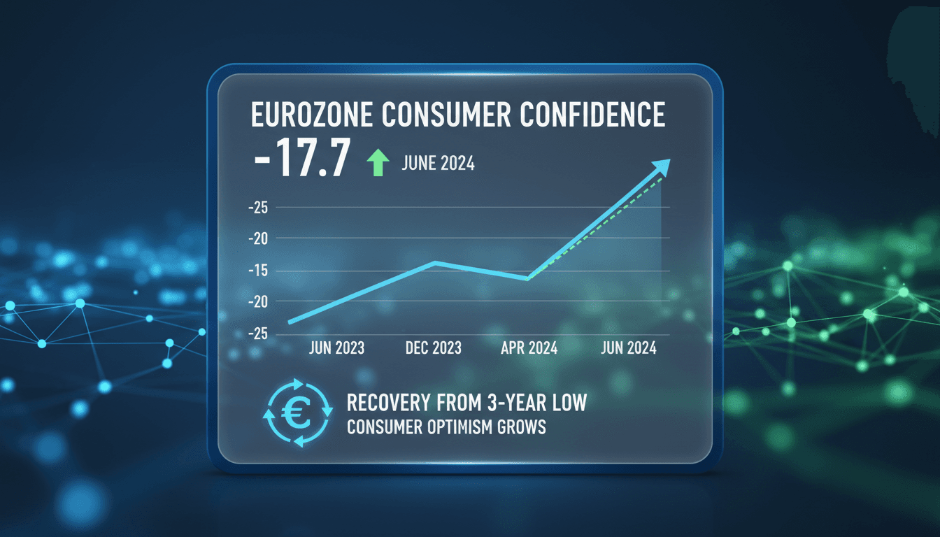Graph showing the rise in Eurozone consumer confidence indicator