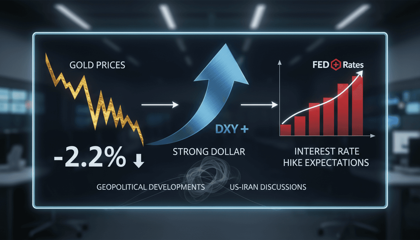 Gold bars with a declining price chart in the background