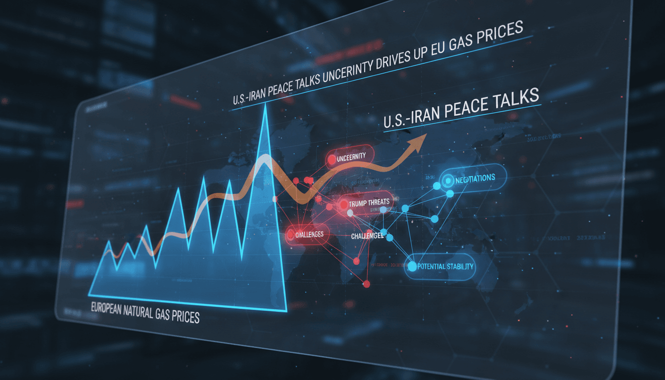 Graph showing the rise in European natural gas prices linked to U.S.-Iran negotiations.