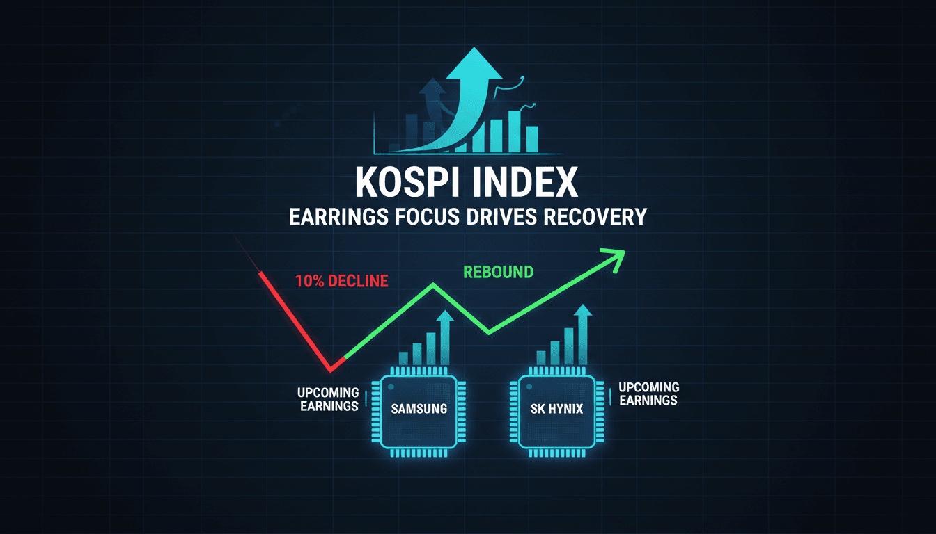 South Korean stock market graph showing KOSPI index fluctuations.