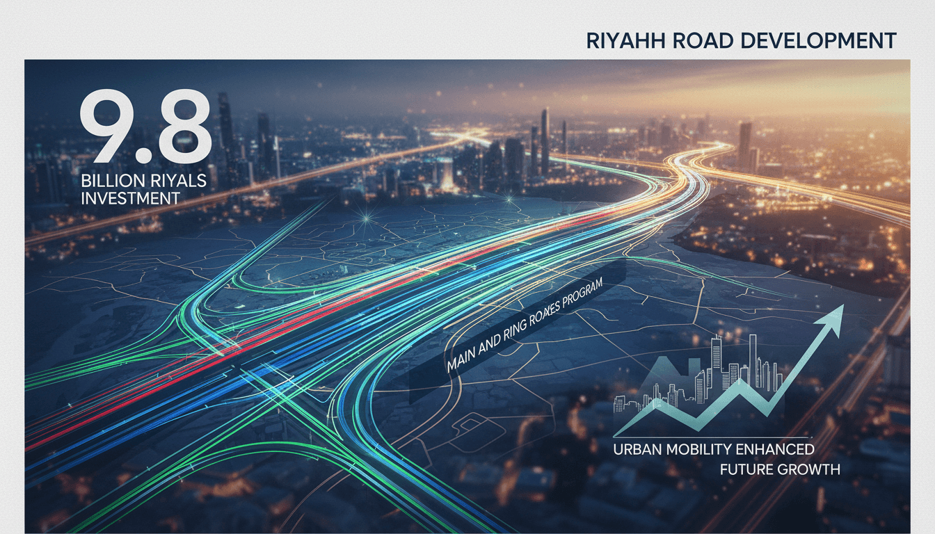 Aerial view of Riyadh's road infrastructure development project