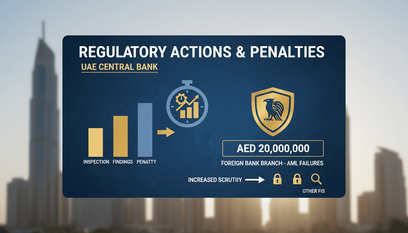 A visual representation of the UAE Central Bank's regulatory actions and compliance measures.