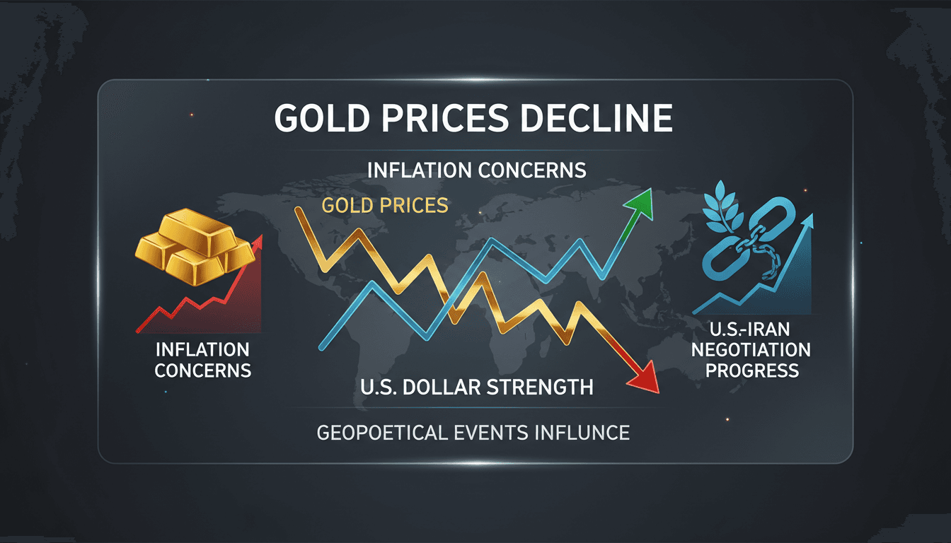 Gold prices decline amid inflation concerns despite U.S.-Iran negotiation progress