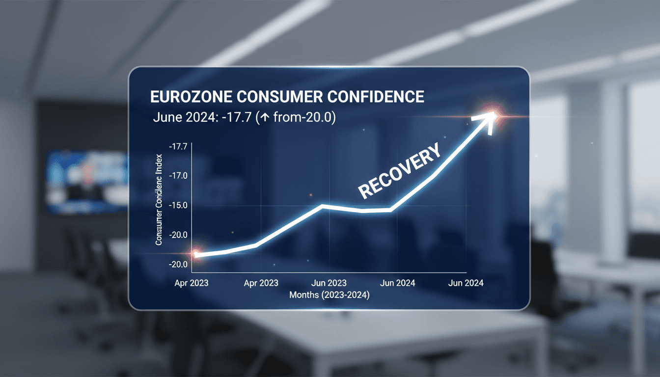 Eurozone consumer confidence rises to -17.7 in June indicating recovery