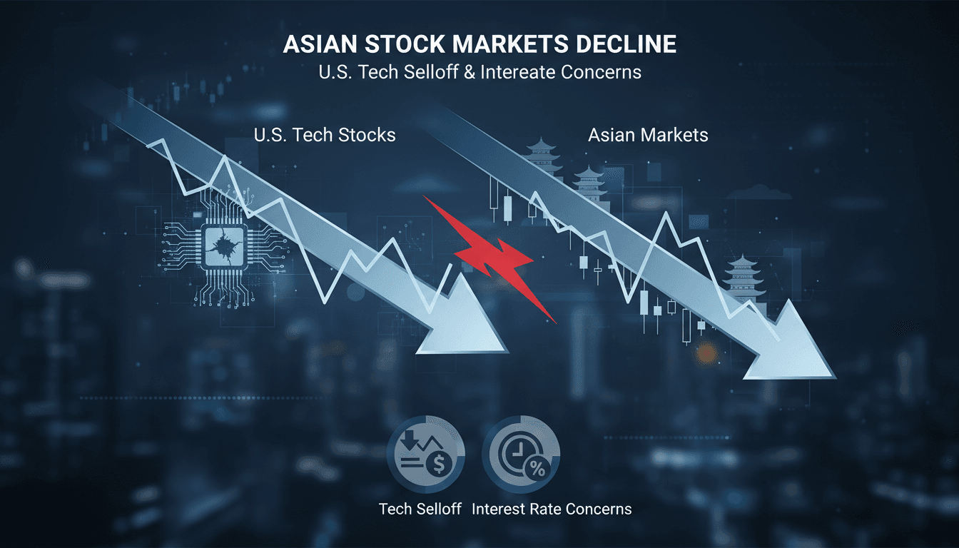 Asian stock market decline with U.S. tech selloff backdrop
