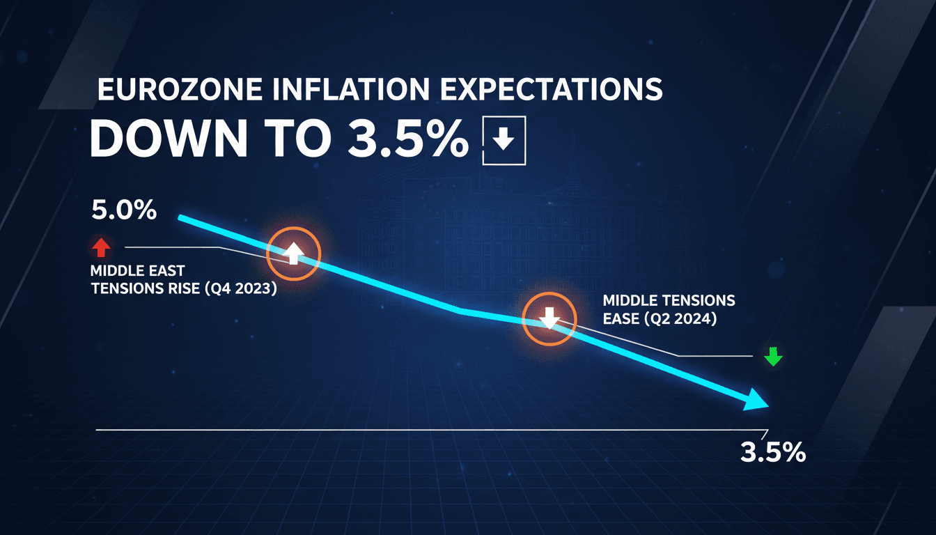 Eurozone inflation expectations graph showing a decline to 3.5%
