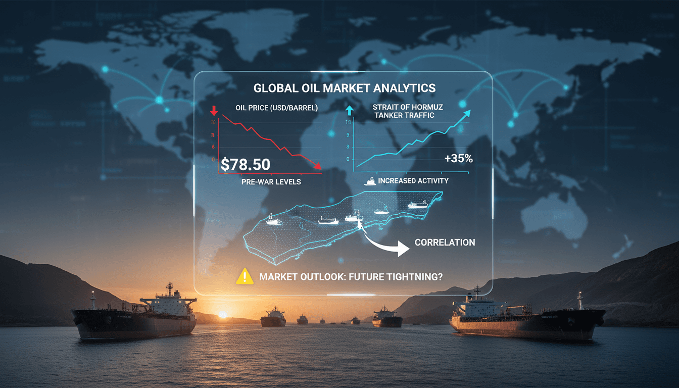 Oil prices drop to pre-war levels amid increased tanker activity in the Strait of Hormuz