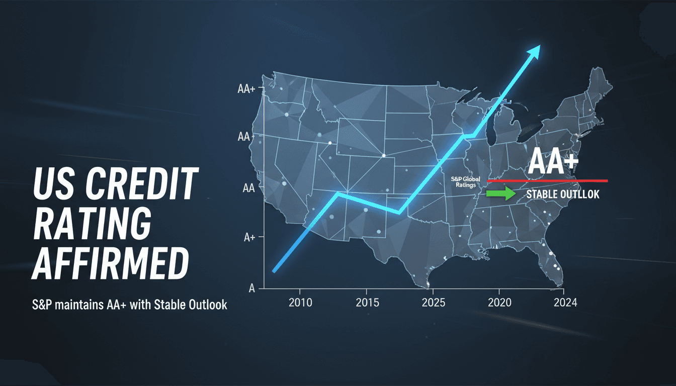 S&P affirms US sovereign credit rating at AA+ with stable outlook