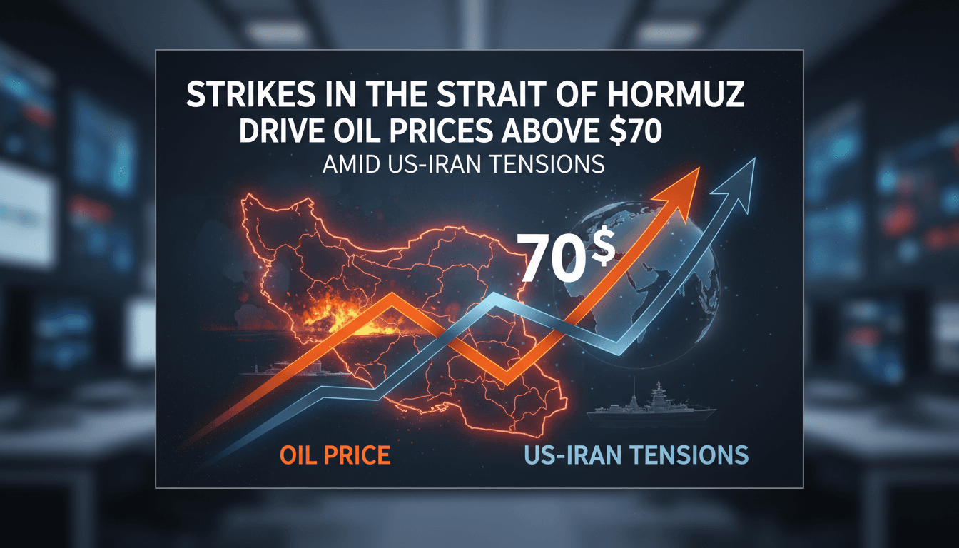 Oil prices rise due to geopolitical tensions in the Strait of Hormuz.