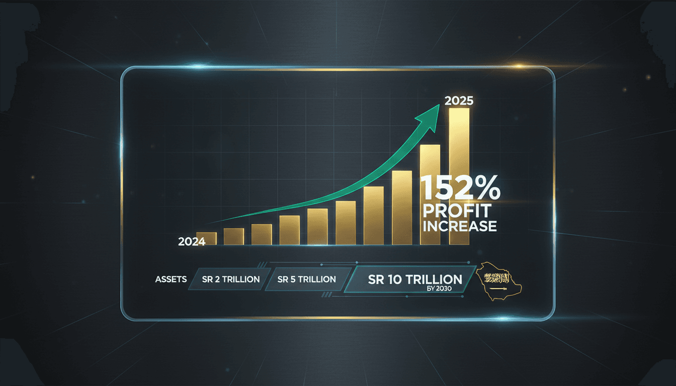 Graph showing the profit increase of Saudi Arabia's Public Investment Fund for 2025