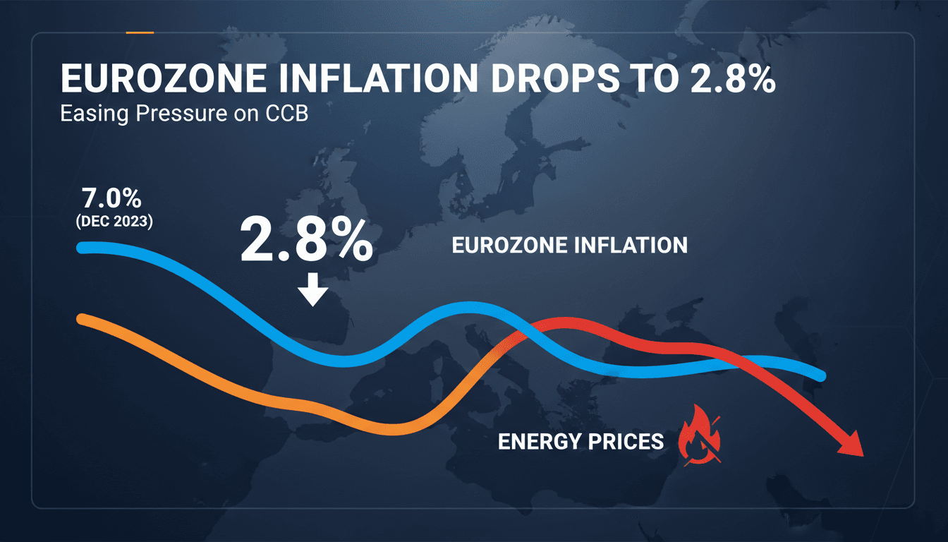 Graph showing Eurozone inflation trends and energy price impacts.