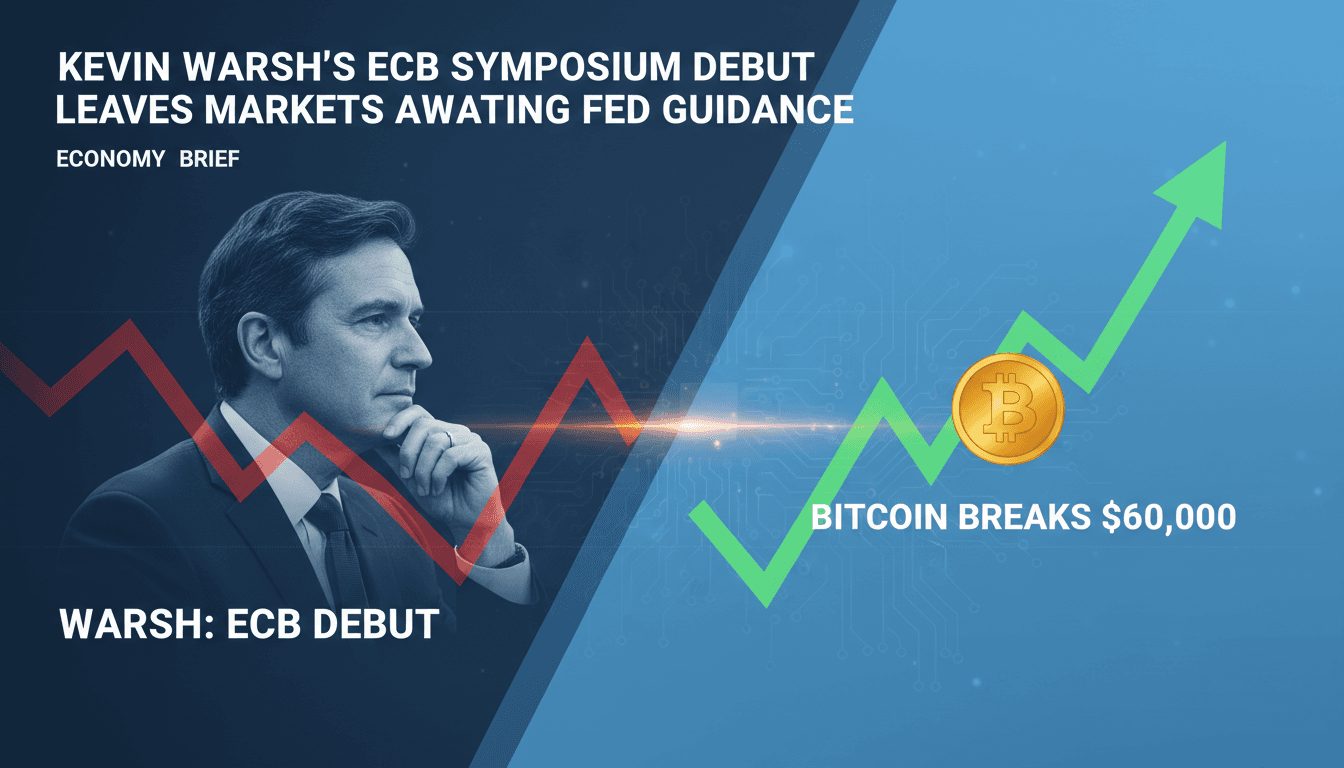 Kevin Warsh speaking at the ECB symposium in Sintra, Portugal.