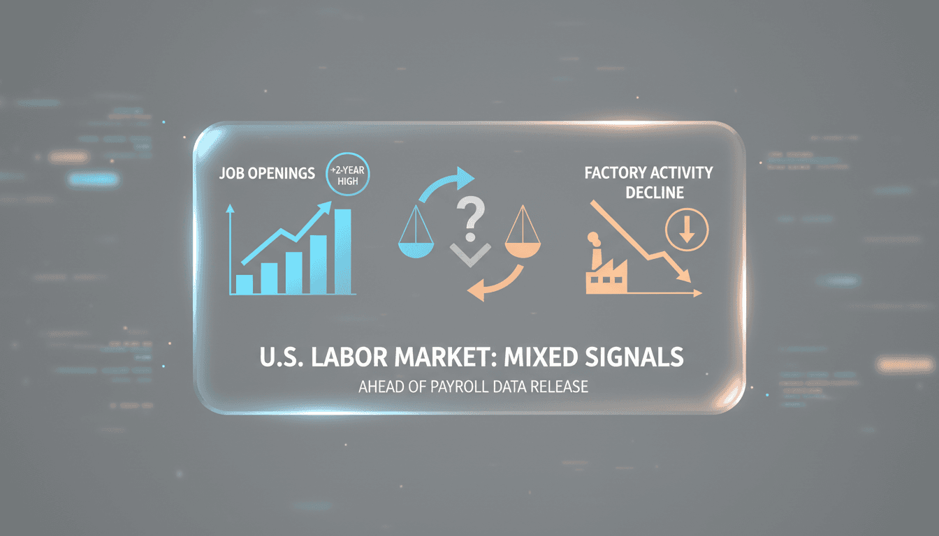 Graph showing U.S. job openings and factory activity trends